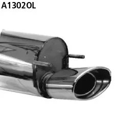 BASTUCK Endschalldämpfer mit Einfach-Endrohr oval 153 x 95 mm für Opel Tigra S93 Coupé (A1302OL)