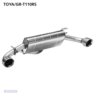 BASTUCK Endschalldämpfer mit Einfach-Endrohr 1x Ø 110 mm LH+RH, 25° schräg ohne Abgasklappe für Toyota GR Yaris Facelift ab 2024 (TOYA/GR-T110RS)