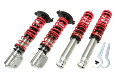 TA Technix Härteverstellbares Gewindefahrwerk Deep Version für VW Golf I, Golf I Cabriolet, Jetta I, Scirocco I / II – X-GWVW01H