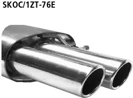 BASTUCK Endschalldämpfer mit Doppel-Endrohr 2 x Ø 76 mm eingerollt, 20 ° schräg geschnitten für Volkswagen Jetta 1KM u. a. (SKOC/1ZT-76E)