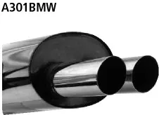 BASTUCK Endschalldämpfer mit Doppel-Endrohr 2 x Ø 76 mm für BMW 3er M3 M3 E36 3.0 / 3.2l (A301BMW)