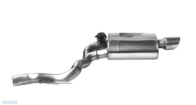 BASTUCK Endschalldämpfer mit Einfach-Endrohr 1 x Ø 100 mm RH, 30° schräg für Ford Mustang (FDMG/LAE-K/T100RSR)