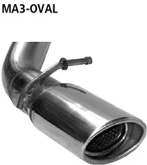 BASTUCK Einfach-Endrohr oval 110 x 70 mm für Mazda 3 (MA3-OVAL)