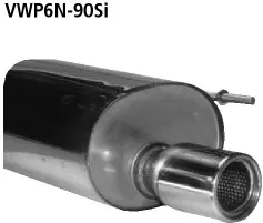 BASTUCK Endschalldämpfer mit Einfach-Endrohr 1 x Ø 90 mm für Volkswagen Polo 6N / Ibiza 6K (VWP6N-90SI)