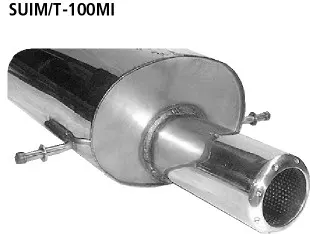 BASTUCK Endschalldämpfer mit Einfach-Endrohr 1 x Ø 100 mm (im Audi TT Armaturen- Design) für Subaru Impreza (SUIM/T-100MI)
