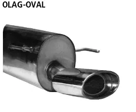 BASTUCK Endschalldämpfer mit Einfach-Endrohr oval 153 x 95 mm für Opel Astra G Schrägheck (OLAG-OVAL)