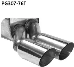 BASTUCK Endschalldämpfer mit Doppel-Endrohr 2 x Ø 76 mm 307 Limousine für Peugeot 307 Limousine (PG307-76T)