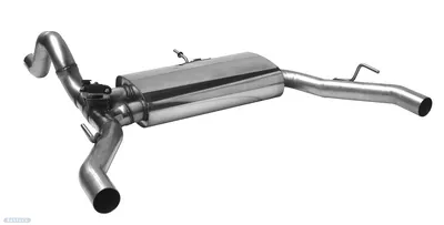 BASTUCK Endschalldämpfer mit Abgasklappe ohne Endrohre für Serien Heckschürze LH+RH, 1 Ø 63 mm für Peugeot 308 GTI THP 270 (PG308T/2-K/T63)