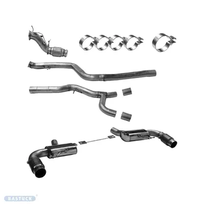 BASTUCK Motorsportauspuffanlage für BMW 330i (G20) bestehend aus Downpipe, Ersatzrohr für Partikelfilter für BMW 3er G20/G21 (BMWG20-MS/2L)