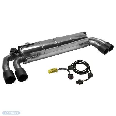 BASTUCK Endschalldämpfer mit Doppel-Endrohr Carbon 2x Ø 90 mm LH+RH (im RACE Look) für BMW 3er G20/G21 / 4er G22/G23/G26 (BMWG20-K/Q90RC)