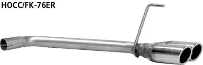 BASTUCK Doppel-Endrohr RH 2 x Ø 76 mm mit Lippe, 20° schräg geschnitten für Honda Civic FK ab Bj. 2006 (HOCC/FK-76ER)