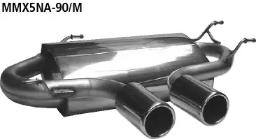 BASTUCK Endschalldämpfer mit 2 Endrohren Ø 90 mm Ausgang mittig Mazda MX5 (NA) für Mazda MX5 Typ NA (Bj. 1989-1998) (MMX5NA-90/M)