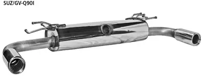BASTUCK Endschalldämpfer mit Einfach-Endrohr 1 x Ø 90 mm LH+RH für Suzuki Grand Vitara II (SUZ/GV-Q90I)