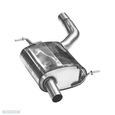 BASTUCK Endschalldämpfer mit Einfach-Endrohr LH, 1x Ø 54 mm für Mercedes SLK 350 (R172) ab 2011 (MBSLK/R172-T54L)