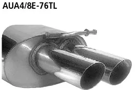 BASTUCK Endschalldämpfer LH mit Doppel-Endrohr 2 x Ø 76 mm (Avant 8E) für Audi A4/S4 B6/B7 / Exeo (AUA4/8E-S76TL)