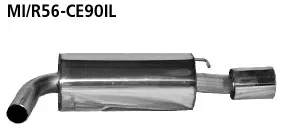 BASTUCK Endschalldämpfer LH mit Einfach-Endrohr 1 x Ø 90 mm für BMW Mini R56 Cooper S Clubman (MI/R56-CE90IL)