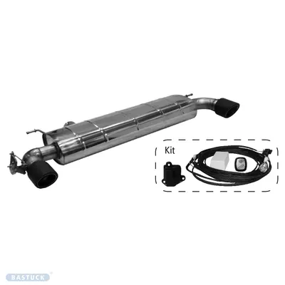 BASTUCK Endschalldämpfer mit Einfach-Endrohr Carbon 1x Ø 100 mm LH+RH (im RACE Look) für BMW 1er F40 116i/ 118i ab Baujahr 2019 (BMWF40-K/T100CS-S)