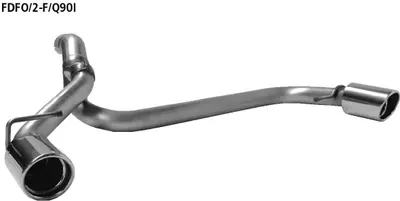 BASTUCK Einfach-Endrohr mit Einsatz LH + RH, 20° schräg geschnitten 1 x Ø 90 mm für Ford Focus 2 (FDFO/2-F/Q90I)