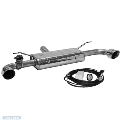 BASTUCK Endschalldämpfer mit Einfach-Endrohr 1x Ø 100 mm LH+RH (im RACE Look) für Ford Focus 4 (FDFO4/ST-K/T100RS)