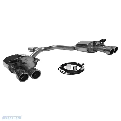 BASTUCK Endschalldämpfer mit Doppel-Endrohr 2x Ø 90 mm LH+RH, mit Lippe für Audi A4 B9/A5 F5 TFSI (AUA4/B9-K/Q90EP)