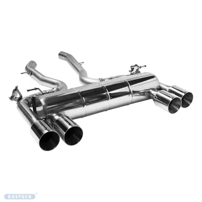 BASTUCK Endschalldämpfer LH+RH mit Doppel-Endrohr 2x Ø 100 mm (im RACE Look) für BMW 2er M2 M2 (F87) Competition / M2 CS (F87) (M2F87/C-K/Q100R)