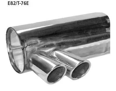 BASTUCK Endschalldämpfer mit Doppel-Endrohr 2 x Ø 76 mm eingerollt, 20° schräg für BMW 1er E82 (E82-76E)