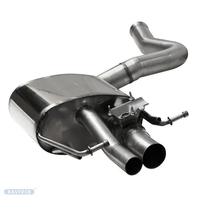 BASTUCK Endschalldämpfer LH, mit Doppel Ausgang Ø 63mm Ø 44 mm für Mercedes C-Klasse (W205) (MB/W205-K/C63-63/44L)