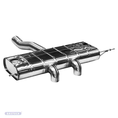 BASTUCK Endschalldämpfer mit Doppel-Endrohr 2x Ø 63 mm Ausgang mitte für BMW Mini F66/F67 F66 Cooper S außer Cabrio (MI/F66-63T)