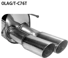 BASTUCK Endschalldämpfer mit Doppel-Endrohr 2 x Ø 76 mm für Opel Astra G Coupé Turbo (OLAG/T-C76T)