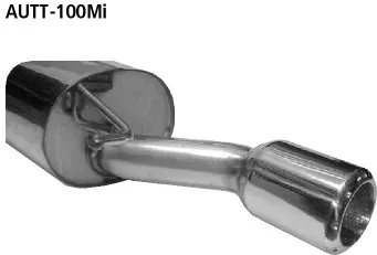 BASTUCK Endschalldämpfer mit Einfach-Endrohr 1 x Ø 100 mm (im Armaturen-Design) für Audi TT 8N nicht Quattro (AUTT-100MI)