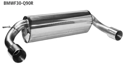 BASTUCK Endschalldämpfer mit Einfach-Endrohr Ø 90 mm LH + RH (im RACE Look) für BMW 3er F30/F31 / 4er F32/F33/F36 (BMWF30-Q90R)