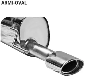 BASTUCK Endschalldämpfer mit Einfach-Endrohr oval 120 x 80 mm für Alfa Romeo Mito / Grande Punto (ARMI-OVAL)