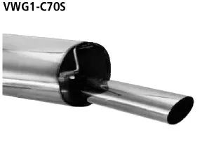 BASTUCK Endschalldämpfer mit Einfach-Endrohr 1 x Ø 70 mm für Volkswagen Scirocco 2 / Golf 1 (VWG1-C70S)