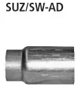 BASTUCK Adapter Vorschalldämpfer auf Serie Swift Sport 1600 für Suzuki Swift Typ EZ/MZ Sport 1600 (SUZ/SW-AD)