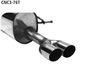 BASTUCK Endschalldämpfer mit Doppel-Endrohr 2 x Ø 76 mm 20° schräg für Citroen C3/DS3 (CNC3-76T)