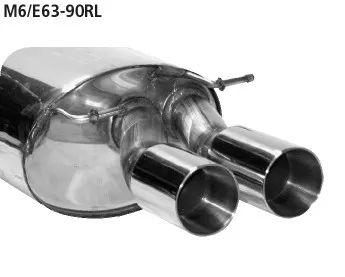 BASTUCK Endschalldämpfer LH mit Doppel-Endrohr 2x Ø 90 mm (im RACE-Look) für BMW 5er M5 (E60+E61) 6er M6 (E63+E64) (M6/E63-90RL)