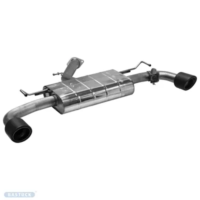 BASTUCK Endschalldämpfer mit Einfach-Endrohr Carbon 1x Ø 110 mm LH + RH, 25° schräg für Kia Ceed CD GT (KIACE/CD-K/T110CS/GT)