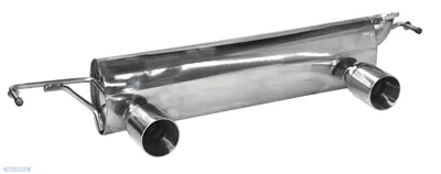 BASTUCK Endschalldämpfer mit Einfach-Endrohr LH + RH, 1 x Ø 85 mm (im RACE Look) für Renault Twingo 3 GT (RETW3-GT/T85R)