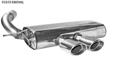 BASTUCK Endschalldämpfer mit Doppel-Endrohr Oval mittig 120 x 80 mm für Ford Focus 3 ST Turnier (FO3/ST-EMOVAL)