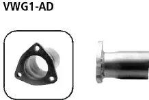 BASTUCK Frontadapter (3-Loch-Flansch) für Volkswagen Scirocco 2 / Golf 1 (VWG1-AD)