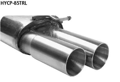 BASTUCK Endschalldämpfer mit Doppel Endrohr 2x Ø 85 mm (im RACE-Look) Endschalldämpfer LH für Hyundai Coupé GK (HYCP-85TRL)