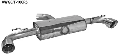 BASTUCK Endschalldämpfer mit Einfach-Endrohr LH + RH 1 x Ø 100 mm, 30° schräg geschnitten für Volkswagen Scirocco 3 / Golf 6 (VWG6/T-100RS)