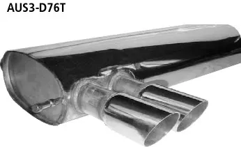 BASTUCK Endschalldämpfer mit Doppel-Endrohr 2 x Ø 76 mm für Audi A3 8L/S3 8L u. a. (AUS3-D76T)