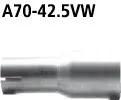 BASTUCK Adapter Endschalldämpfer auf Serie auf Ø 42.5 mm für Peugeot 308 (A70-42.5VW)