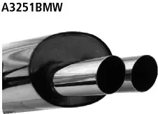 BASTUCK Endschalldämpfer mit Doppel-Endrohr 2 x Ø 76 mm für BMW 3er E36 325i / 328i (A3251BMW)