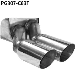 BASTUCK Endschalldämpfer mit Doppel-Endrohr 2 x Ø 63 mm 307 Coupé-Cabrio für Peugeot 307 Coupé-Cabrio (PG307-C63T)
