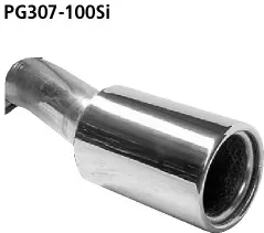BASTUCK Endschalldämpfer mit Einfach-Endrohr 1 x Ø 100 mm 307 Limousine für Peugeot 307 Limousine (PG307-100SI)