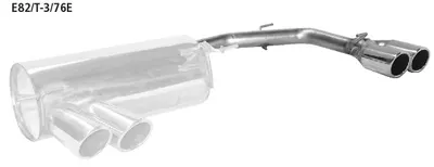BASTUCK Endrohrsatz mit Doppel-Endrohr RH 2 x Ø 76 mm eingerollt für BMW 1er E82 (E82/T-3/76E)