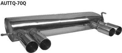 BASTUCK Endschalldämpfer quer liegend mit 2 x Doppel-Endrohren Ø 70 mm für Audi TT 8N Quattro inkl. 3.2l V6 (AUTTQ-70Q)