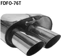 BASTUCK Endschalldämpfer mit Doppel-Endrohr 2 x Ø 76 mm Ford Focus für Ford Focus 1 (FDFO-76T)